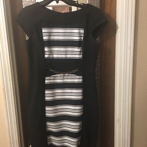 Black striped dress